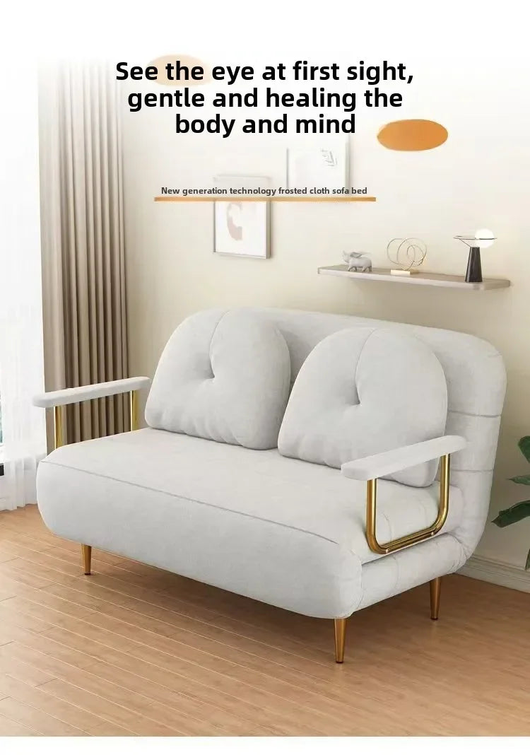 Foldable Sofa New Sofa Bed Dual Use Single Small Unit Balcony Living Room Multi Functional Clouding Stretching Relaxing Sofa