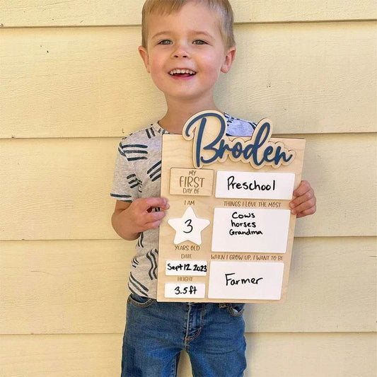 Personalised First and Last Day of School Signs Back To School Photo Props First Day of School Plaque - AIAZ