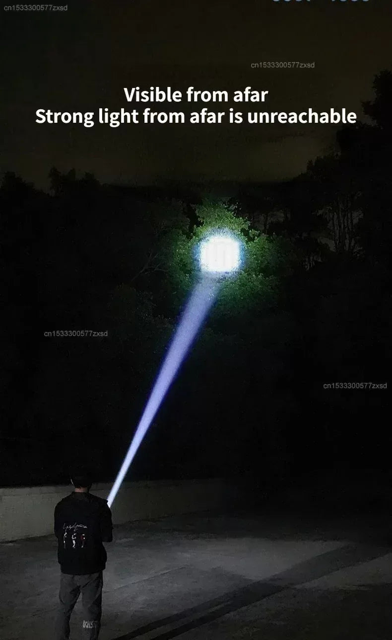 Xiaomi Outdoor Flashlight Portable Strong Light Variable Focus with Floodlight Side Lights Long Range Rechargeable Flashlight
