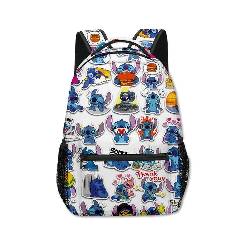 Stitch Primary School Student Anime Backpack Cartoon Large Capacity School Bag Printing Anime Kawaii Cartoon School Bag Mochila - AIAZ