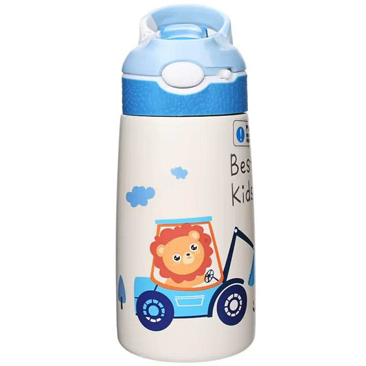 Kids Insulated 316 Stainless Steel Water Bottle with Straw, BPA-Free Sports Metal Water Bottle for Home, Office or Car, 14 OZ - AIAZ