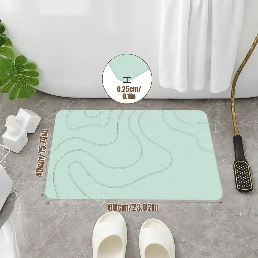 Absorbent Stone Bath Mat Toilet Door Non-slip Mat Entryway Rugs Bathroom Rugs FloorMat Quick Drying Diatomite Stone Shower Mats