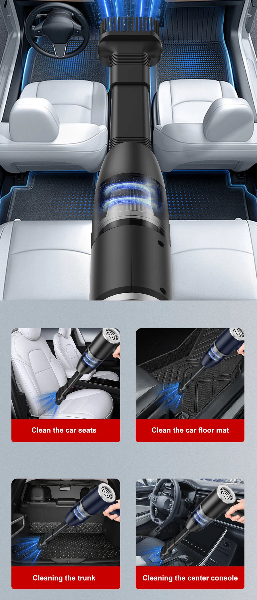 Handheld Portable Dualuse Wireless Vacuum Cleaner Household Car Mounted High-power 3500pa Suction Multifunctional Vacuum Cleaner