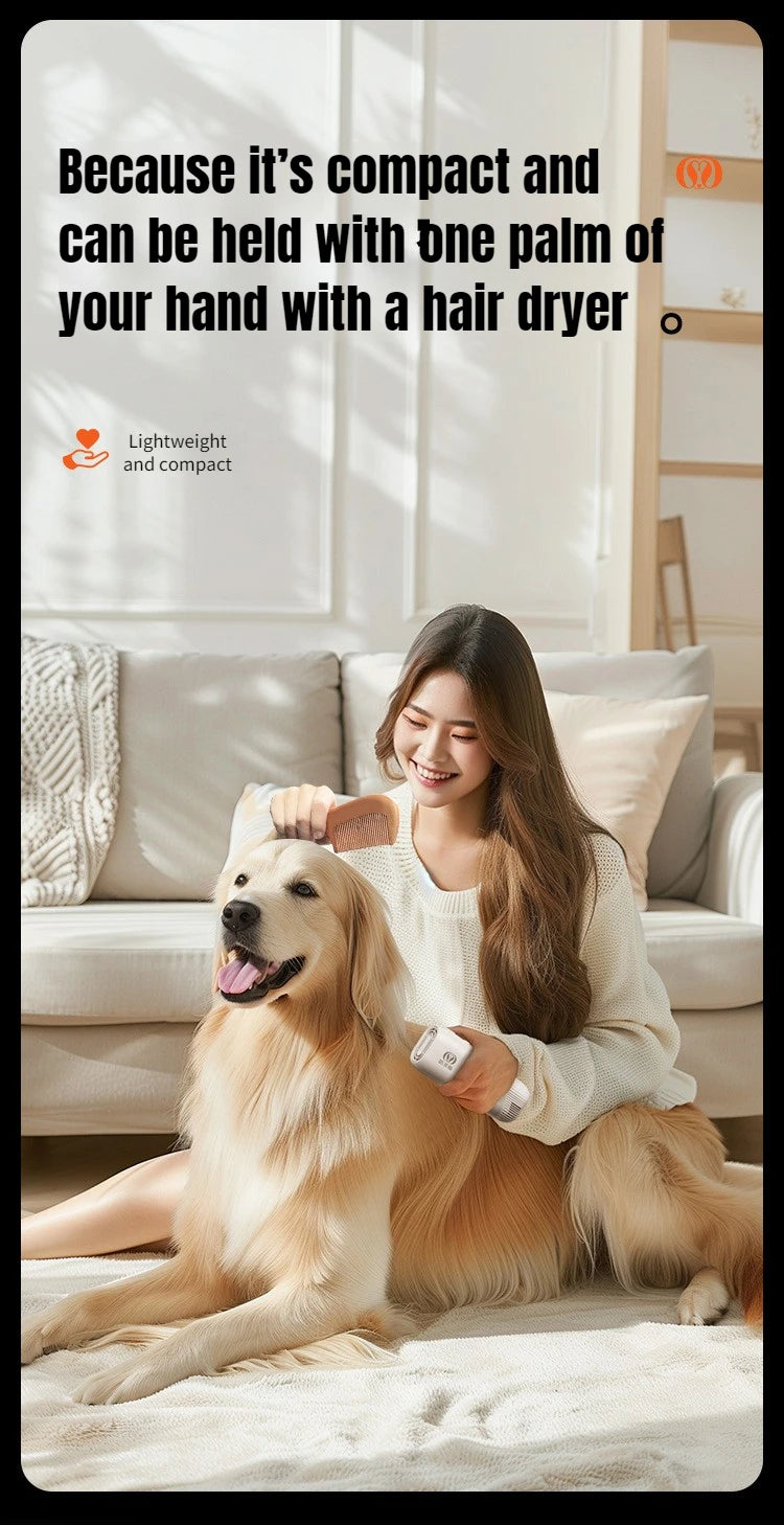 1400W EU Specific Pet Dryer Negative Ion 2-in-1 Hanging Neck/Handheld Hair Drying Blowing for Dog/Cat Bathing Drying&Shaping