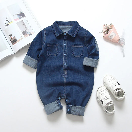 IENENS Baby Rompers Newborn Jumpsuits Clothes Denim One-pieces 0-18 Months Boy Girl Soft Suits Kids Clothes