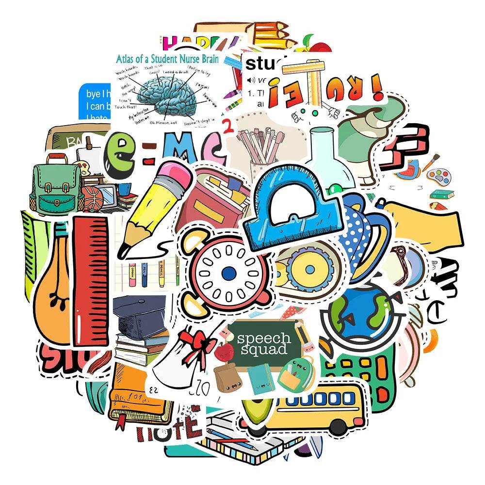 10/30/50Pcs Start of school season supplies stickers For Suitcase Skateboard Laptop Luggage Phone Styling DIY Decal Pegatina - AIAZ