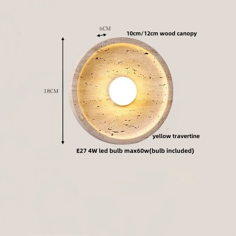 IWHD Yellow Cave Stone LED Wall Lamp Sconce Pull Chain Dining Room Coffee Nordic Modern Simple White Glass Stair Light Fixtures