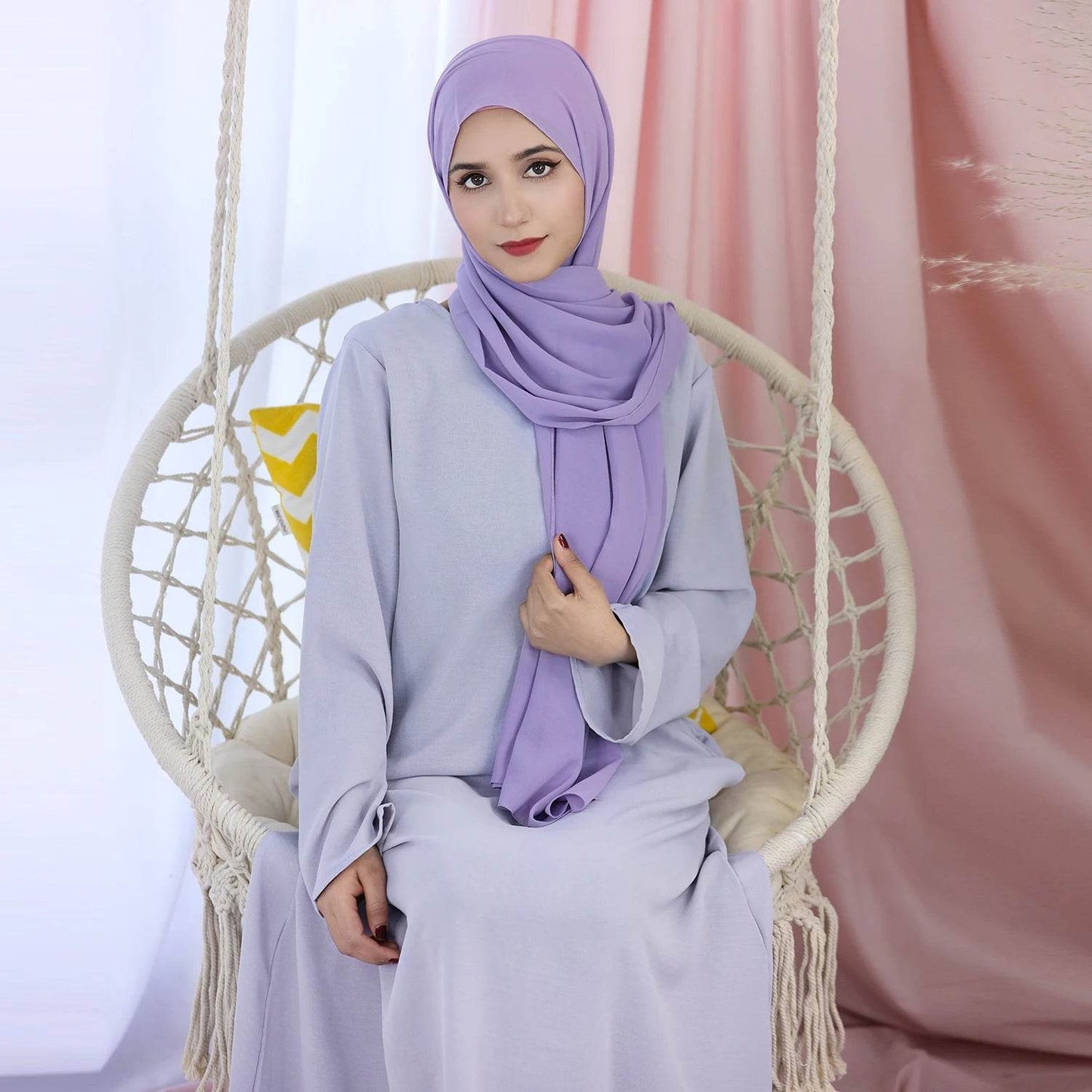 2025 Fashion Simple Muslim Dress Solid Abaya Arab Turkey Dubai Kaftan Modest Long Sleeve Maxi Dress Islamic Clothing LR593 - AIAZ