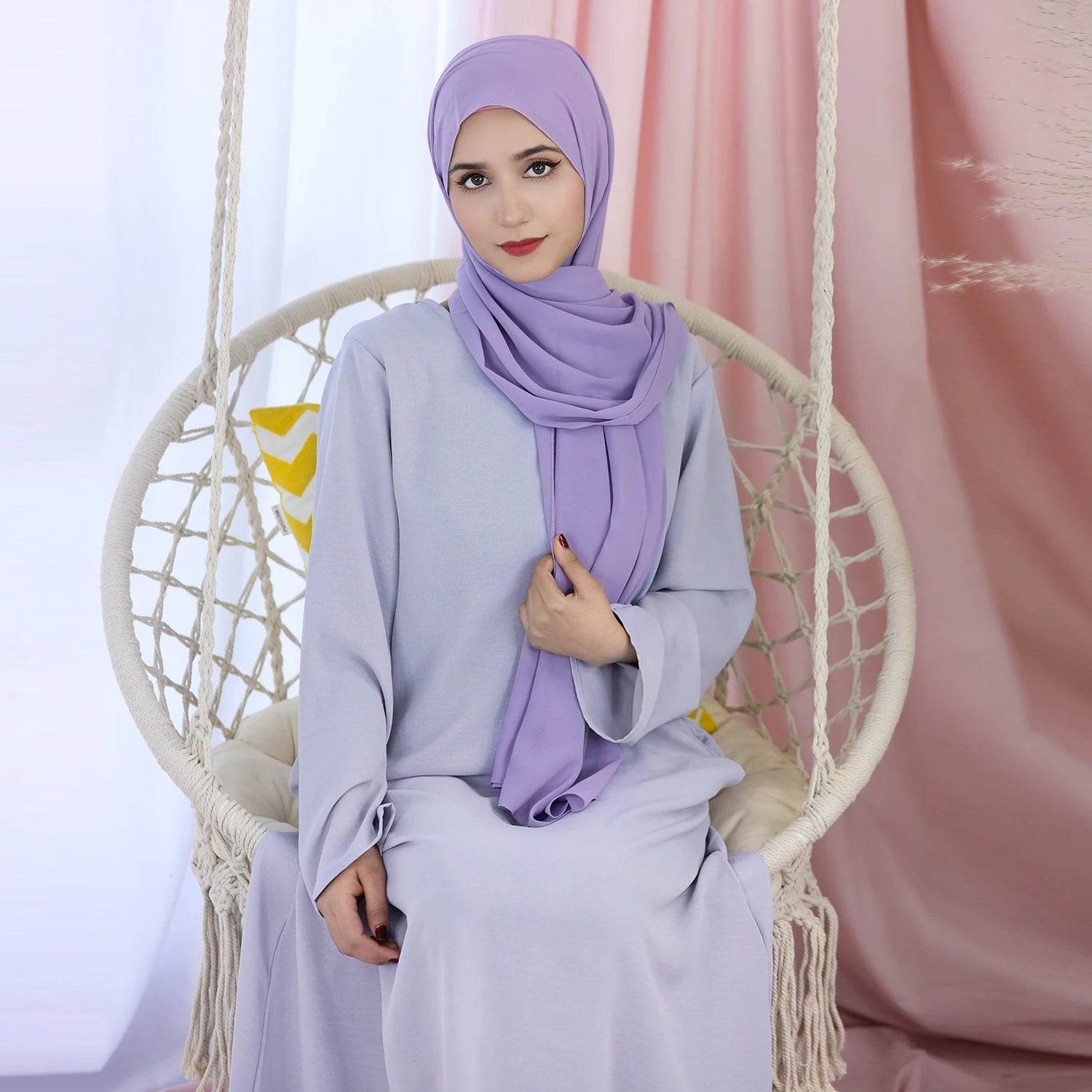 2025 Fashion Simple Muslim Dress Solid Abaya Arab Turkey Dubai Kaftan Modest Long Sleeve Maxi Dress Islamic Clothing LR593 - AIAZ