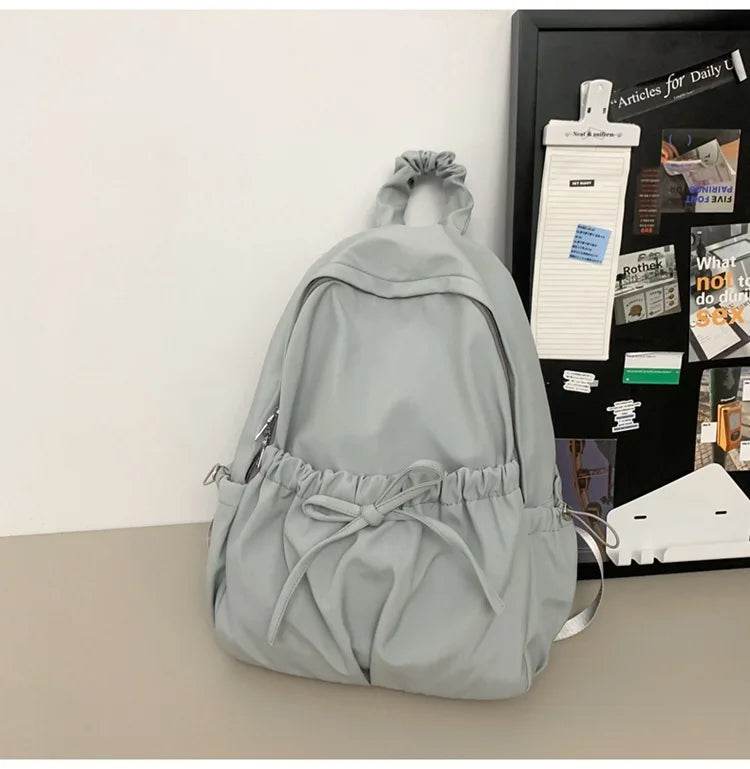 Fashion Bow Backpack Children's School Backpack Large Capacity Nylon School Bags Elementary School Book Bags Outdoor Travel Bag - AIAZ