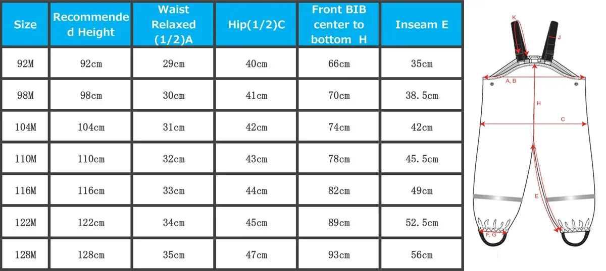 HONEYKING Children Waterproof Rain Pants Baby Jumpsuits Boys Girls Overalls Pants Fashion Kids Overalls