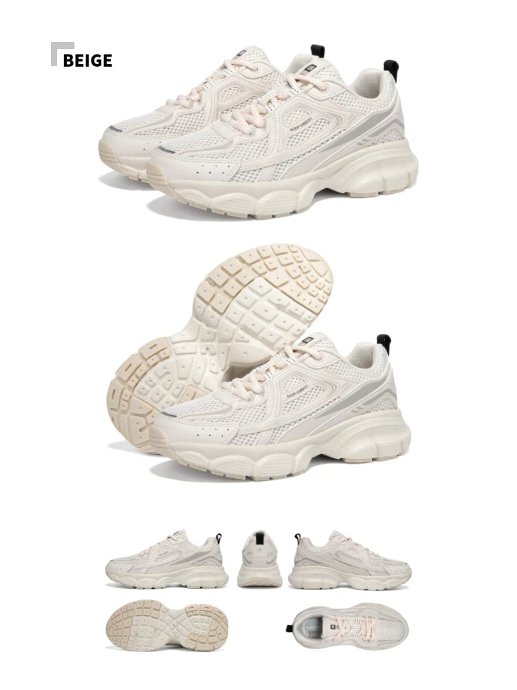 Baasploa Women Sports Shoes Outdoor Breathable Non-slip Jogging Sneakers Female Lightweight Mesh Lace-up Retro Running Shoes