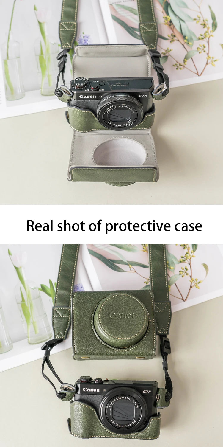 new luxury handwork Camera PU leather Bag Body BOX Case For canon G7X2 G7X3 G7X Mark ii iii Protective sleeve shell