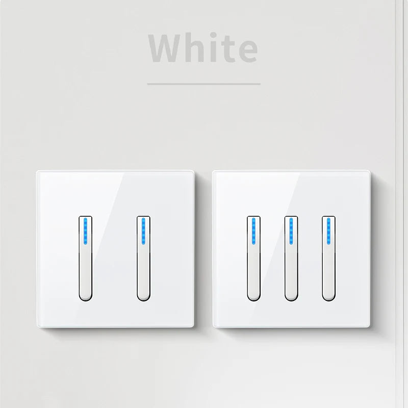 Glass Panel Wall Switch LED European 16a Socket Retro Toggle Light Switch EU UK Standard 2way Socket 1-4gang USB Home Decoration