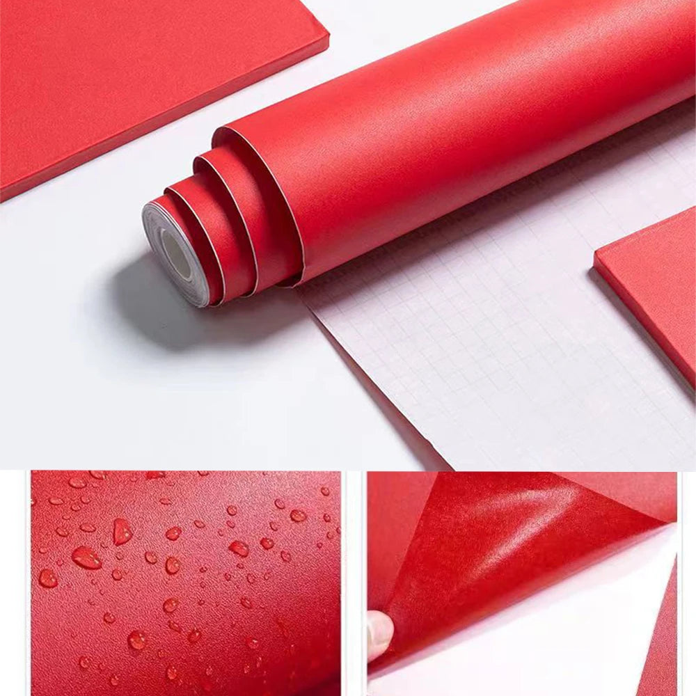 Self Adhesive Vinyl Film Wallpaper Waterproof Wall Stickers for Bathroom Kitchen Furniture Room Decor Home Improvem