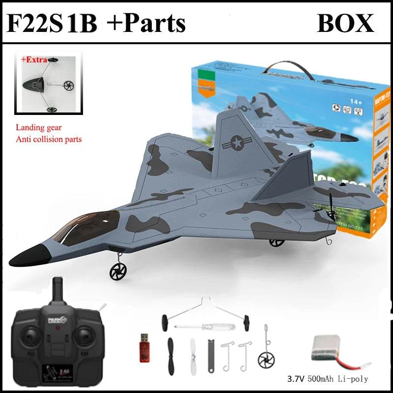 2024 New F22S 2.4G 4CH 3D6G RC Airplane Raptor F22 Warplane WLtoys A180 Upgrade Version LED Light With Gyroscope Out Door Toys - AIAZ