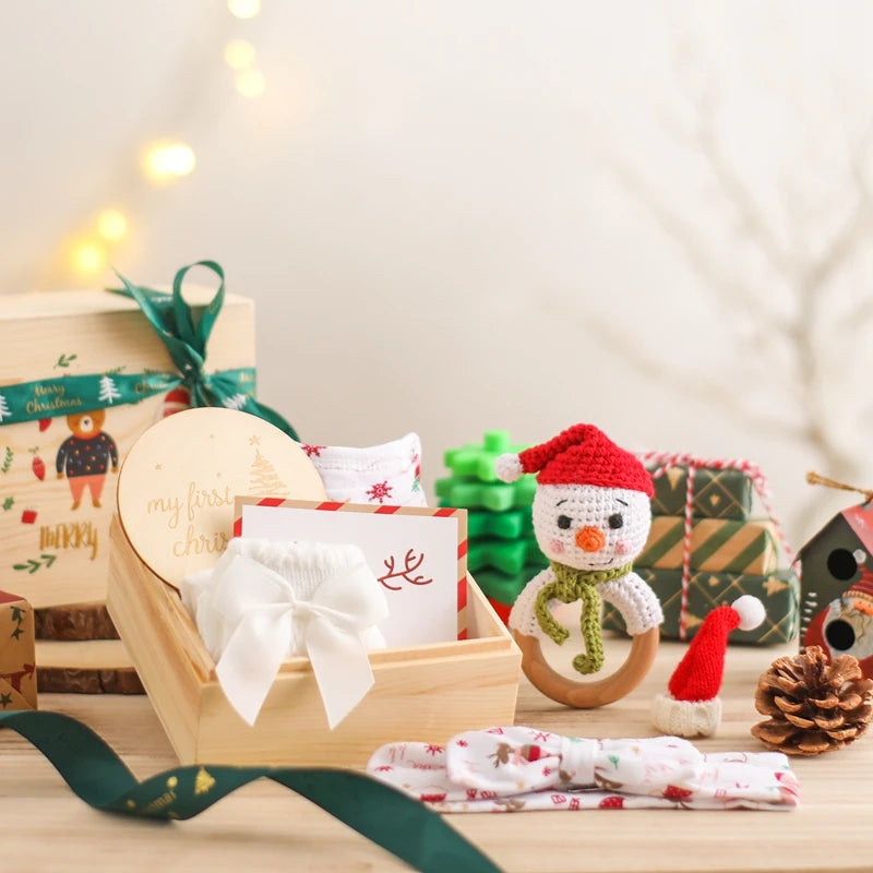 Baby Bathing Mouth Water Towel Pacifier Set Baby Full Moon Milestone Cards Wood Ring Rattle Bath Towel Wool Brush Birthday Gifts