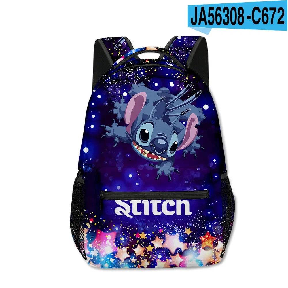 Stitch Primary School Student Anime Backpack Cartoon Large Capacity School Bag Printing Anime Kawaii Cartoon School Bag Mochila - AIAZ