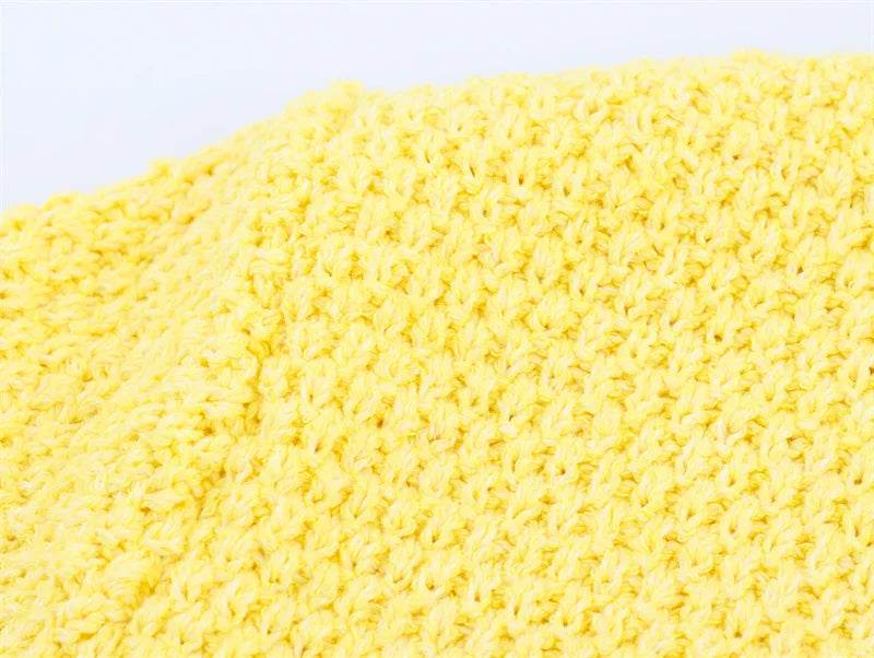 Women's cardigan new summer style for 2025 yellow short-sleeve knitted jacket star button decoration casual fashion - AIAZ