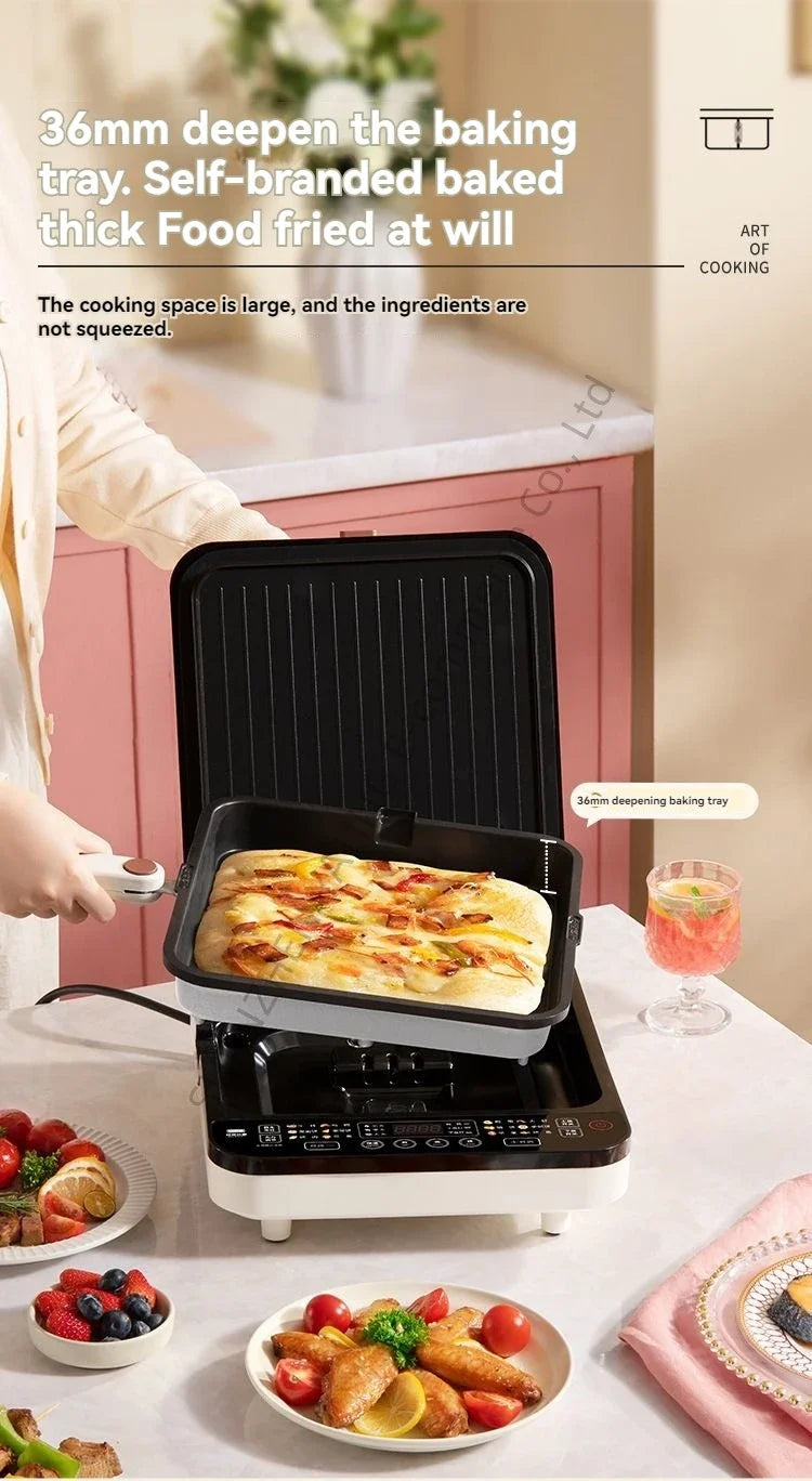 Home Appliance The Upper And Lower Plates Of The Electric Baking Pan Can Be Disassembled And Washed To Deepen The Plate