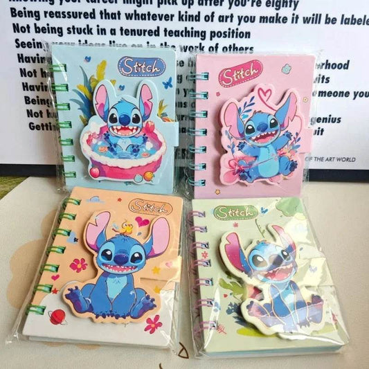 Stitch Notebook lovable Anime Cartoon School Supplies Portable Diary Fashion Office Supplies Coil Book Children Gift - AIAZ
