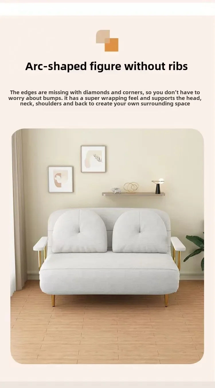 Foldable Sofa New Sofa Bed Dual Use Single Small Unit Balcony Living Room Multi Functional Clouding Stretching Relaxing Sofa