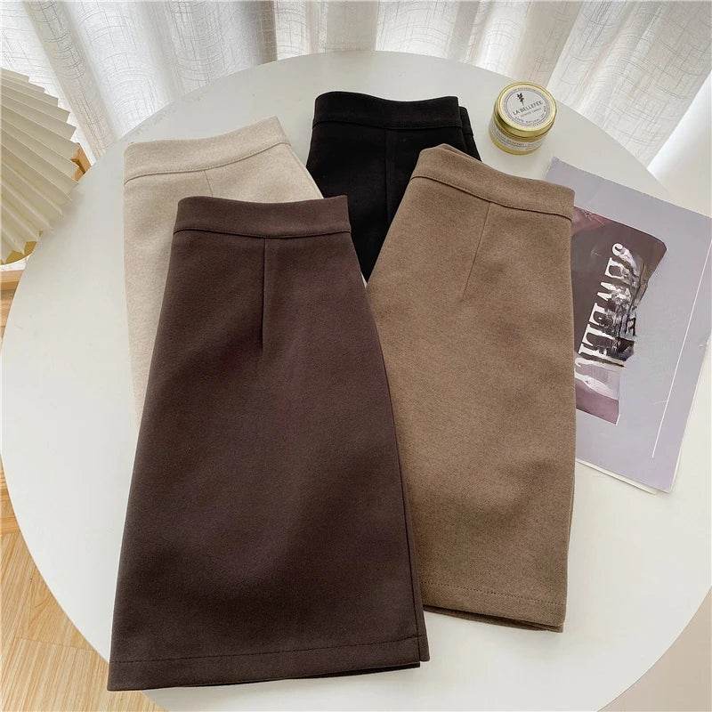 Skirts Women Solid A-line Sexy Prevalent Zipper Mini Skirts Daily Minimalist Fall Basic Street Style Korean Above Knee Clothes - AIAZ