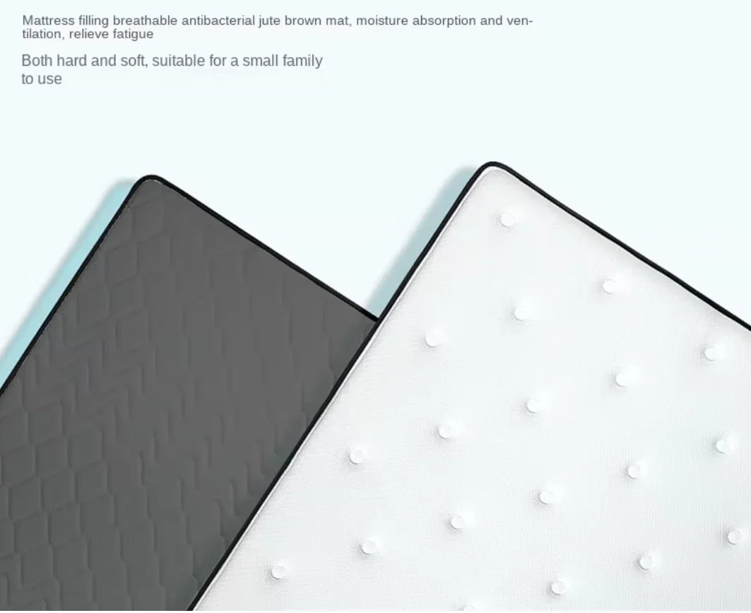 Modern Medium High Box Double-Sided Detachable Foam Mattress Latex Jute Brown Tatami Bed Cooling Feature Elderly Children Hotel