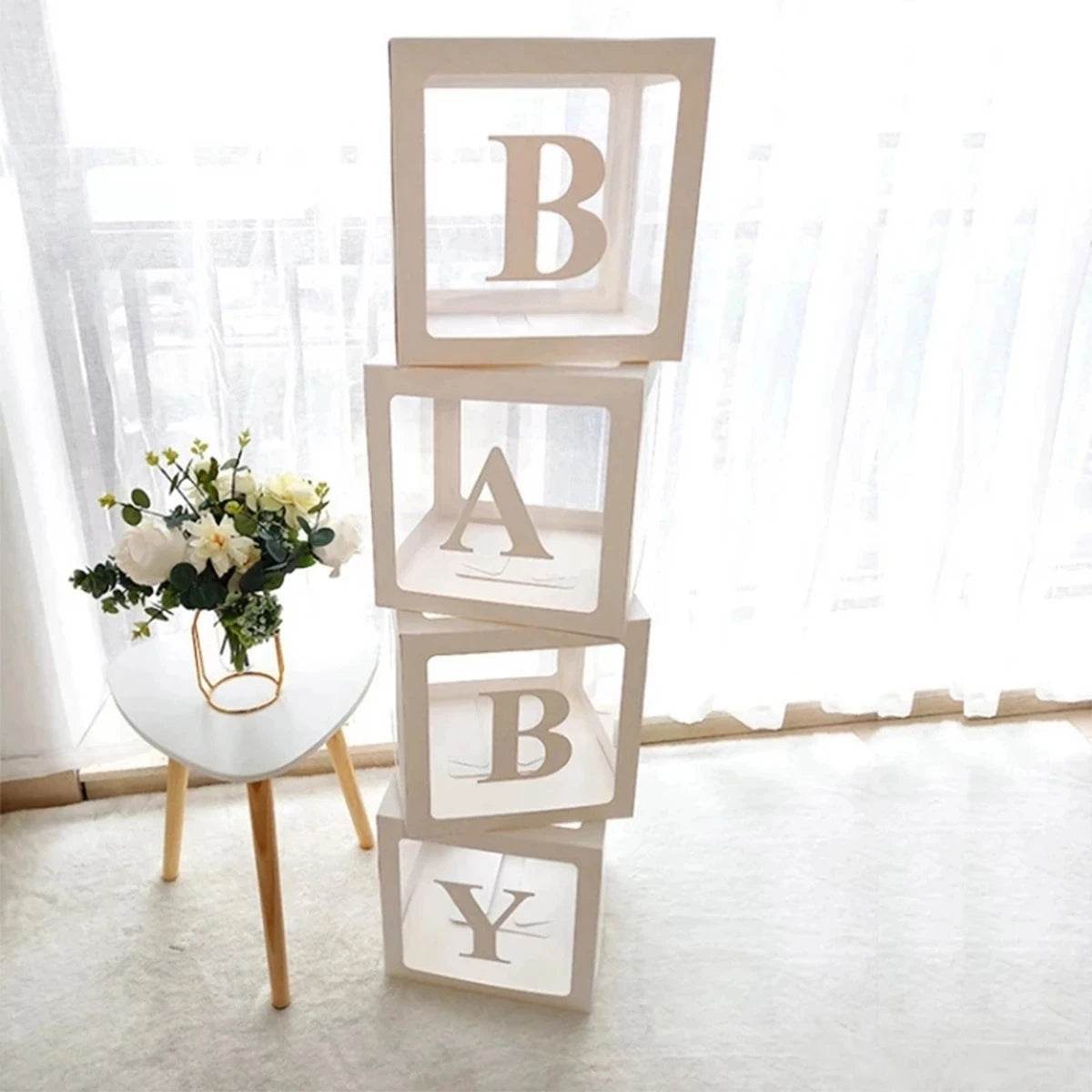 BABY Balloon Box Baby Shower Decoration Boy Girl One Year Frist One 1st Birthday Birthday Party Docor Kids Gender Reveal Decor - AIAZ