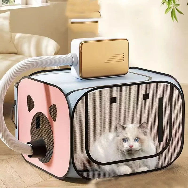 Portable Foldable Cat Hair Drying Box Tent Household Pet Hair Dryer Clean Grooming House Bag Pet Dryer Box