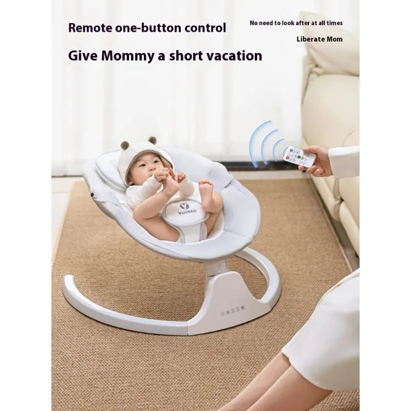 Newborn Baby Gift Set - Electric Rocking Cradle with Moon Celebration Package for Infant's First Meeting Present
