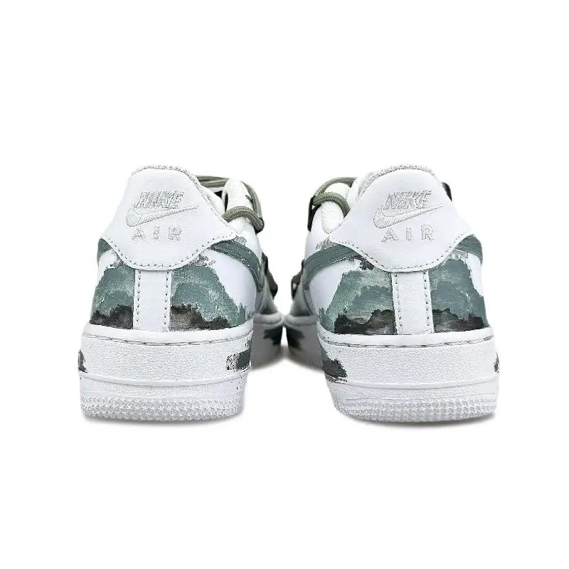 【Customize】Nike Air Force 1 Skateboarding Shoes Men Low-top White/green/black/cyan Sneakers shoes CW2288-111