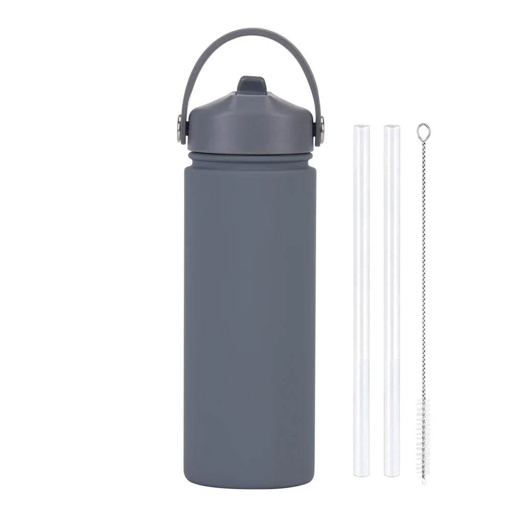 Insulated Water Bottle 500ml Custom Text/Logo - 304 Steel, 24H Cold, Office & Gym Essentials - AIAZ