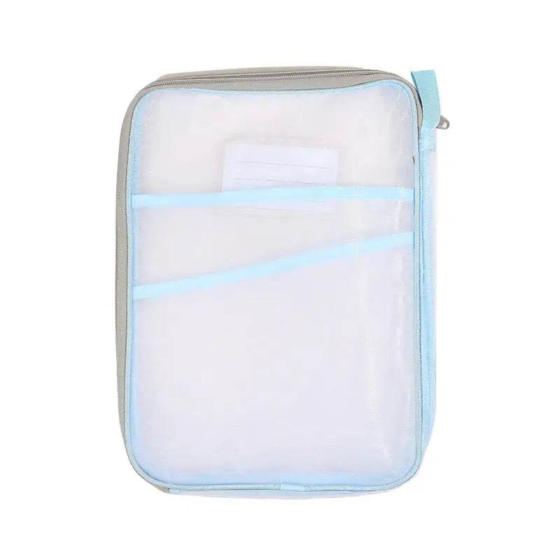 School Office Supplies Stationary Bag Stationery Storage Bag Double-layer Mesh Zipper Bag Large Capacity Organizer Folders - AIAZ