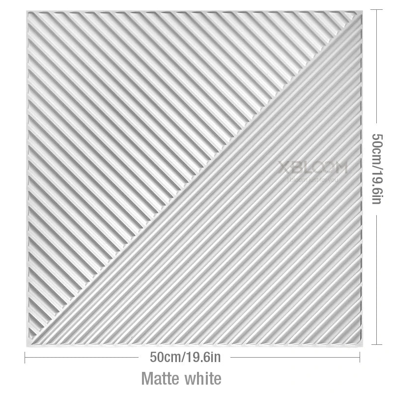 4pcs 50x50cm  Premium 3D Wave Wall panel Stripe Wallpaper PVC Wall Decor Living Room Bedroom Office Decor TV Background 9 sold