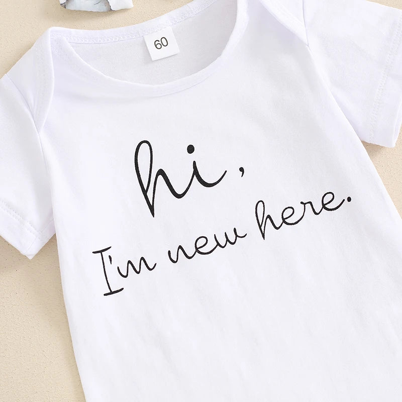 Citgeett Summer Infant Baby Boys Girls Outfits Short Sleeve Animal Print Romper + Pants + Headband + Hat Set Clothes