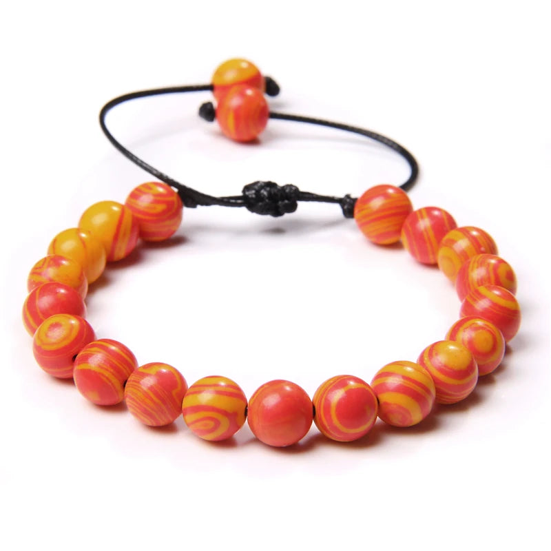 8MM Stone Bead Braid Bracelets Minimalist Natural Carnelian Agates Jades Gem Woven Bangle Healing Jewelry Gift For Women Men