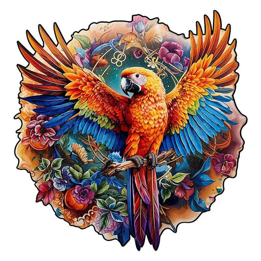 Unique Parrot Pattern Wooden Puzzle, Irregular Animal Shape, Suitable for Holiday Birthday Gifts for Family and Friends - AIAZ