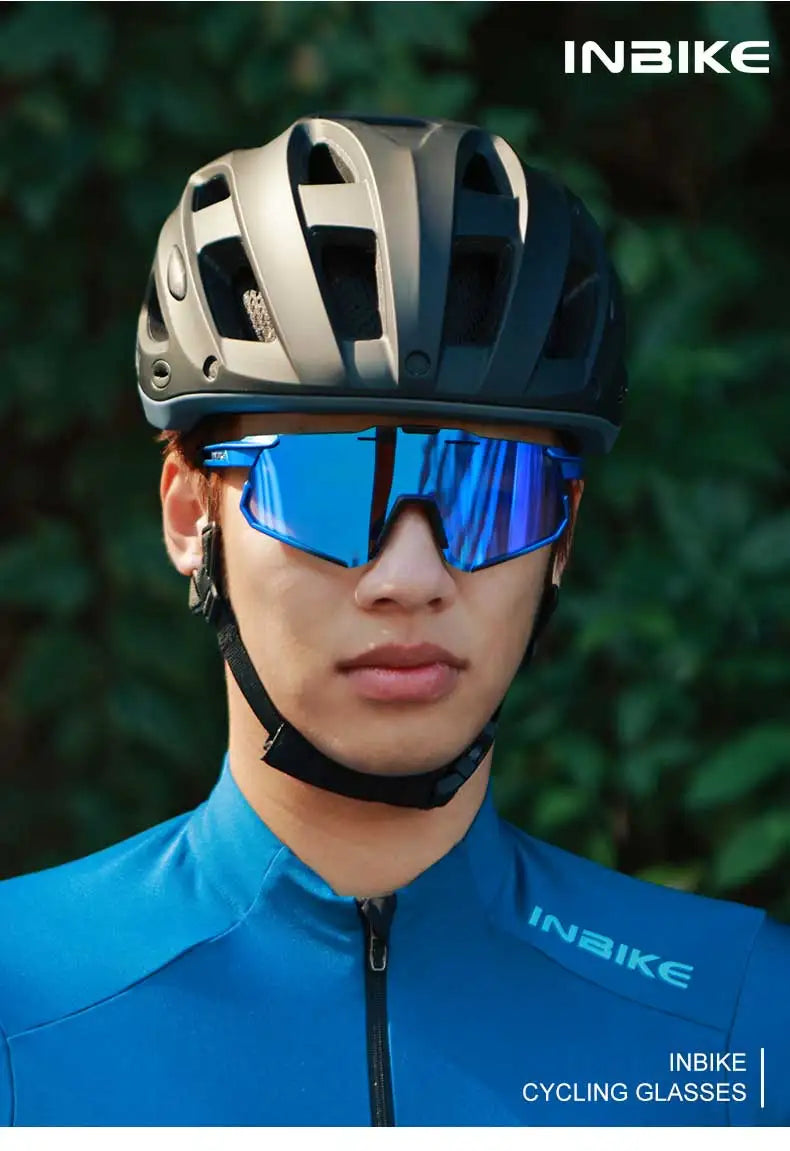 INBIKE Photochromic Cycling Sunglasses Professional Road Bike Riding Glasses for Men Bicycle Windproof Sand Goggles Bike Eyewear