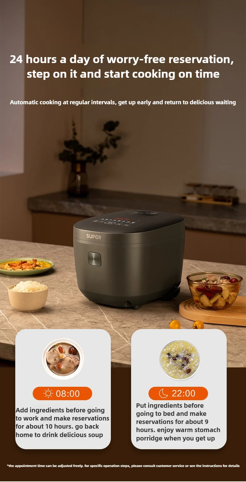 New Rice Cooker Intelligent Multifunctional 4L Household Thick Kettle Rice Cooker Large Capacity Cooking Pot