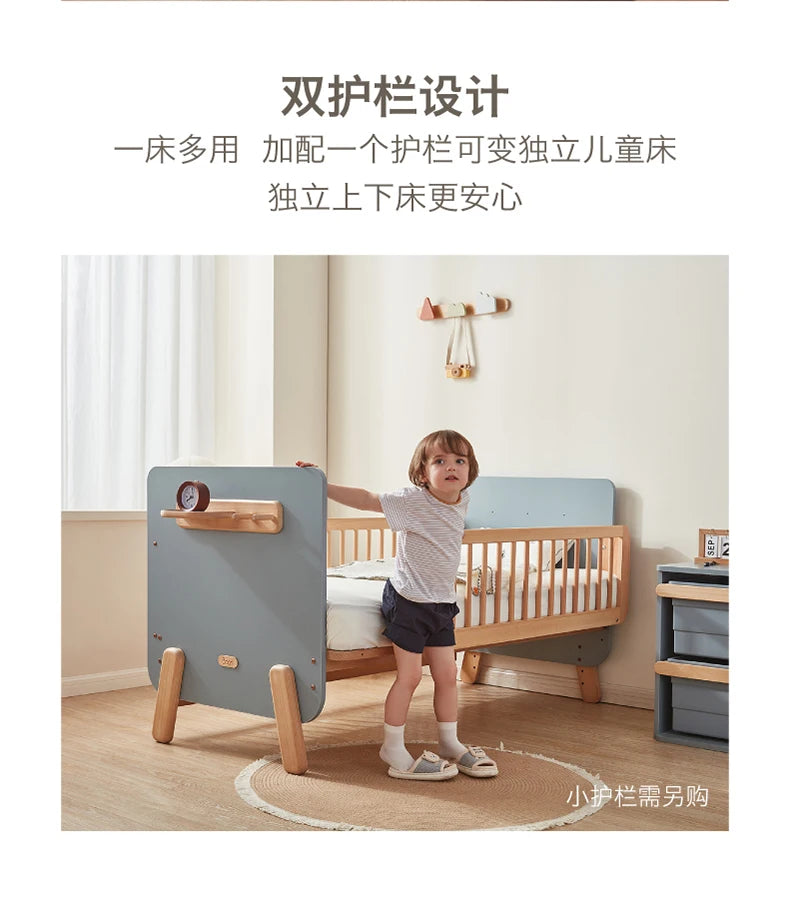ZZ  Splicing Bed Children's Seamless Bedside Bed Widened Crib Adjustable High Guardrail Bed