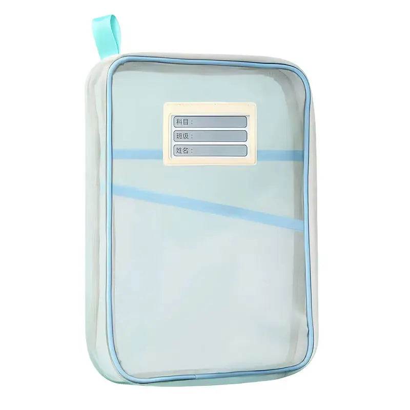 School Office Supplies Stationary Bag Stationery Storage Bag Double-layer Mesh Zipper Bag Large Capacity Organizer Folders - AIAZ
