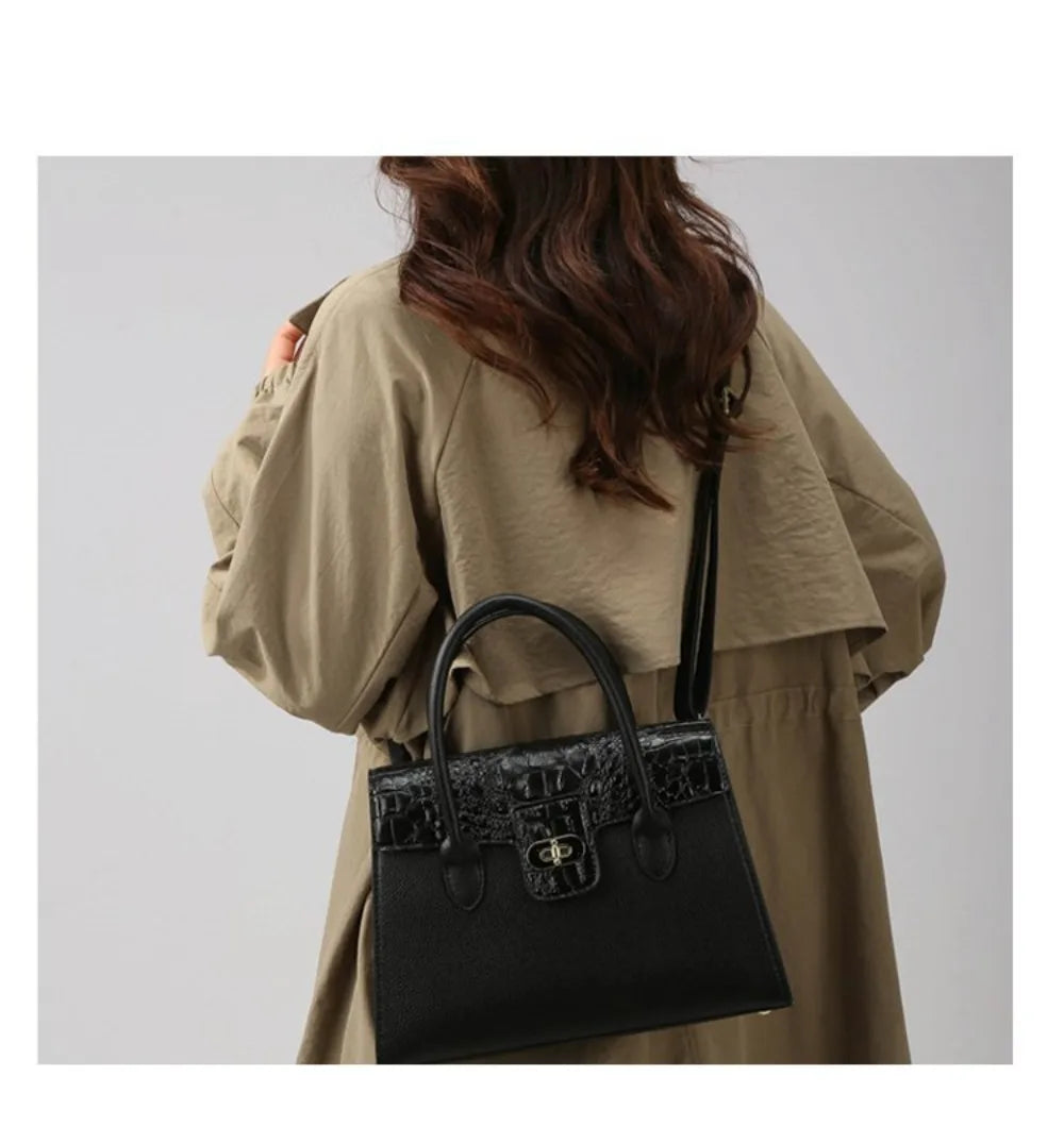 Embossed Handbag for Women 2025 New Fashionable Spacious Soft Leather Woven Rope Shoulder Hand Carry Crossbody Bag