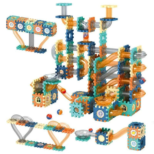Marble Run Race Track Building Blocks Toys For Kids Labyrint Rolling Ball Funnel Slide Bricks Education Construct Toys Maze STEM - AIAZ