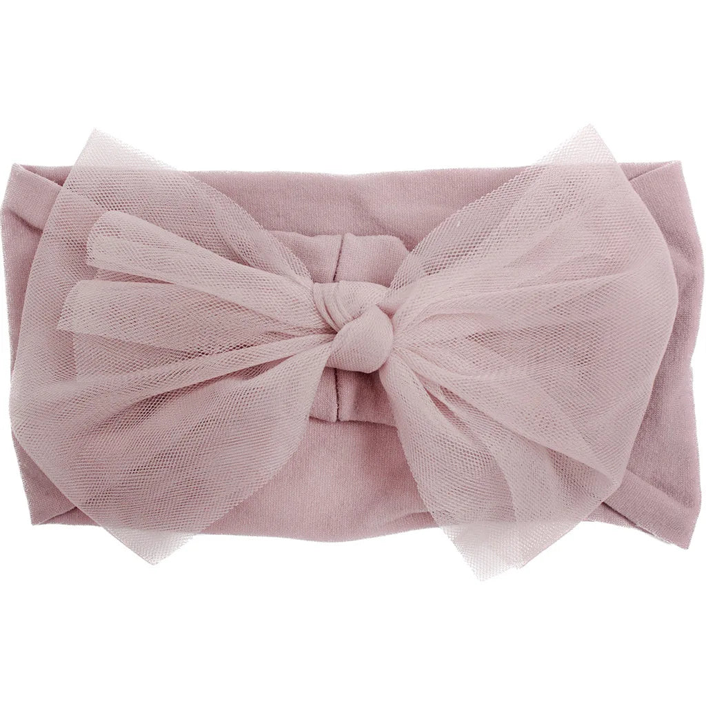 Pudcoco Baby Girls Headbands Soft Tulle Bow Head Wraps Fashion Hairbands for Newborn Infants 0-2T