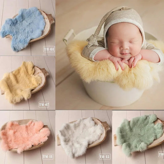Newborn rabbit fur for baby photography props,basket filler cushion blanket