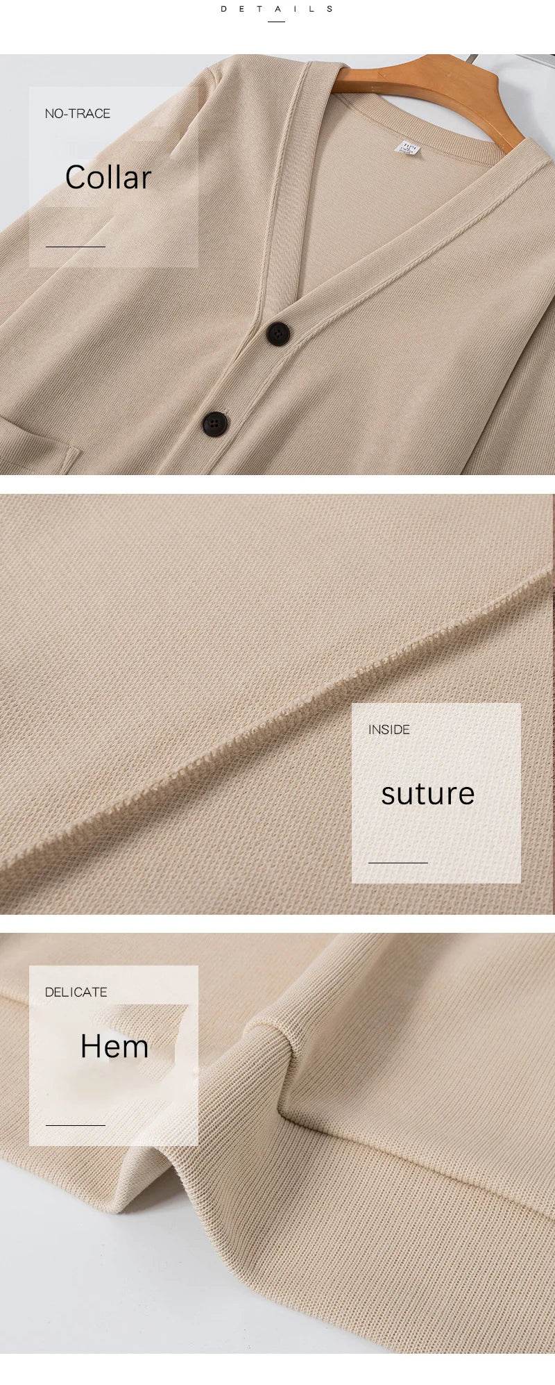 BROWON New Knitted Sweater Cardigan Men 2025 Autumn Solid Casual Man Clothes Korean Fashion 80% Cotton V-Neck Collar Sweater Men - AIAZ