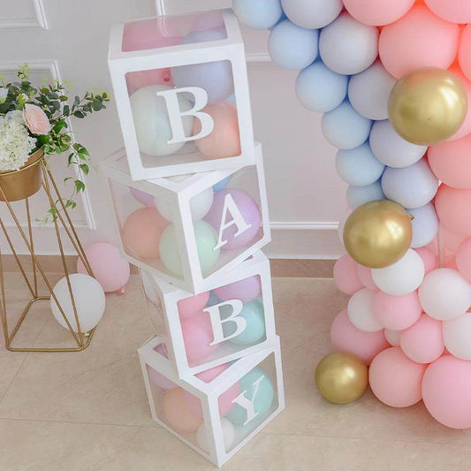 BABY Balloon Box Baby Shower Decoration Boy Girl One Year Frist One 1st Birthday Birthday Party Docor Kids Gender Reveal Decor - AIAZ