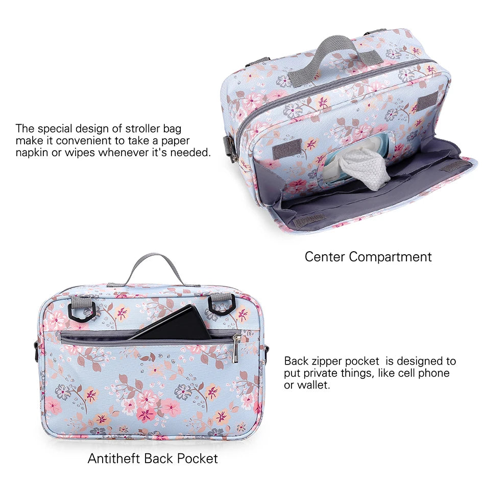 Women Multi-functional Messenger Bags Outdoor Waterproof Stroller Hanging Bag Baby Diaper Bags Adult Casual Cartoon Shoulder Bag