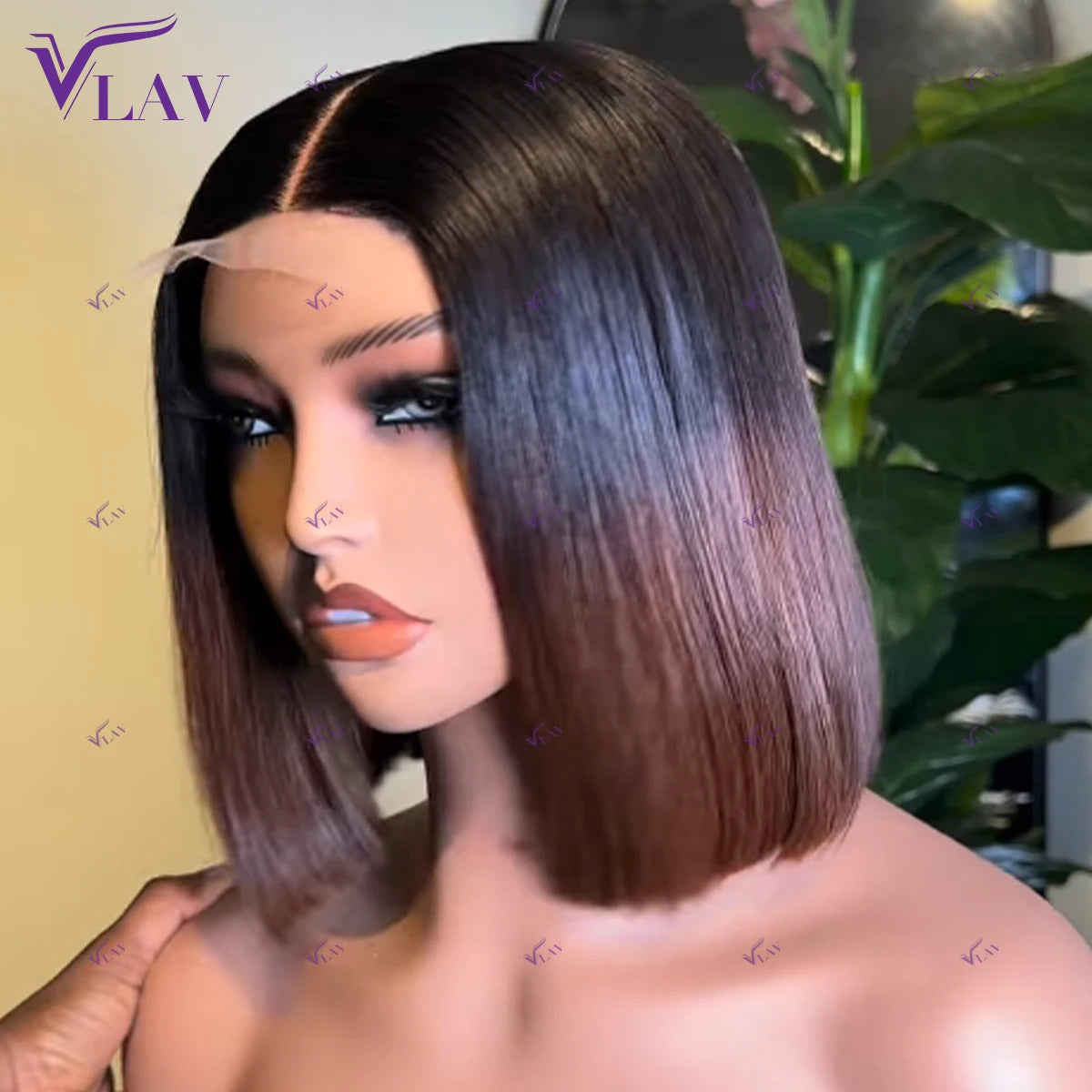 Bob Wig 13×4/13×6 HD Transparent Lace Preplucked With Baby Hair Super Double Drawn Glueless Wigs Wear And Go 1B/4 Color Wig VLAV